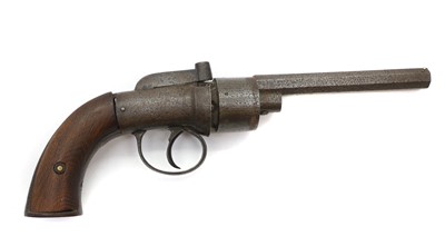 Lot 153 - A 19th century percussion six-shot pepperbox revolver