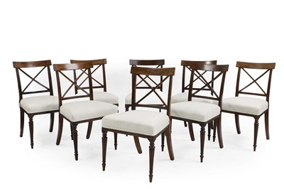 Lot 602 - A set of eight mahogany dining chairs