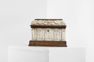 Lot 297 - A carved bone and wood casket