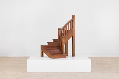 Lot 212 - A large walnut architect's model of a staircase