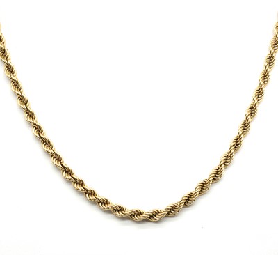 Lot 380 - A 9ct gold rope chain necklace and bracelet