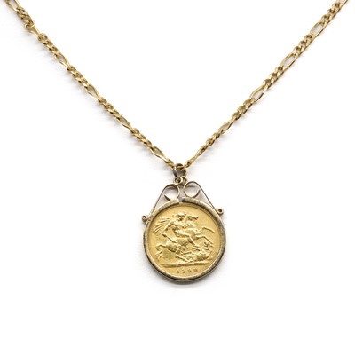 Lot 384 - A half sovereign pendant
