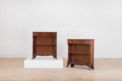 Lot 210 - A pair of small Regency-style mahogany open bookcases