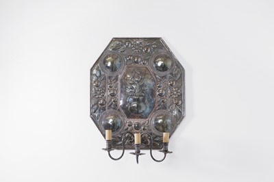 Lot 166 - A silvered-metal wall sconce