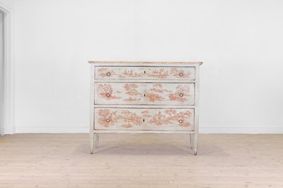 Lot 203 - A painted pine chest of drawers