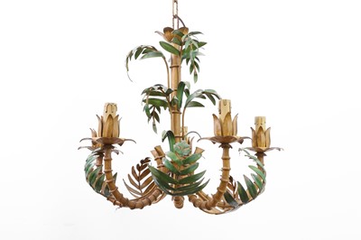 Lot 158 - A Hollywood Regency painted toleware chandelier