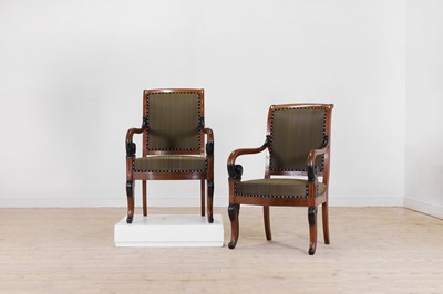Lot 333 - A pair of Charles X mahogany fauteuils