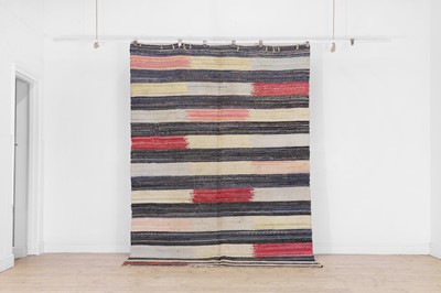 Lot 127 - A cotton rag rug
