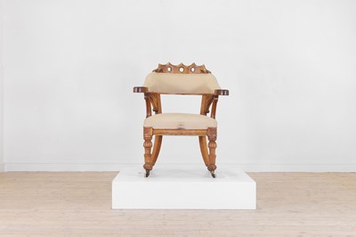 Lot 29 - A Victorian walnut armchair