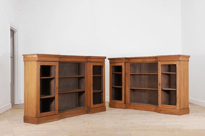Lot 81 - A pair of Victorian golden oak library bookcases