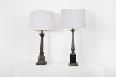 Lot 167 - A composed pair of gilt-metal table lamps