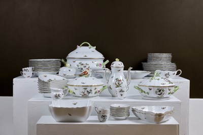 Lot 450 - A Herend 'Rothschild Bird' pattern part dinner service