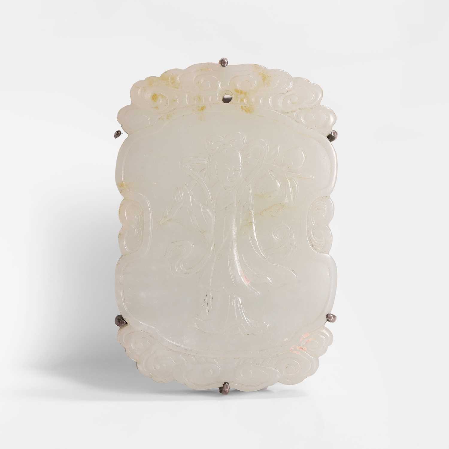 Lot 326 - A Chinese jade plaque