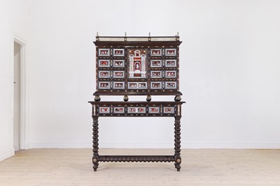 Lot 460 - A baroque rosewood and ebonised cabinet on stand