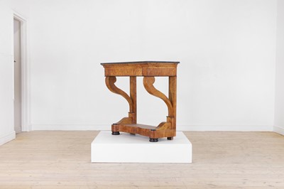 Lot 404 - A Louis Philippe figured elm console table