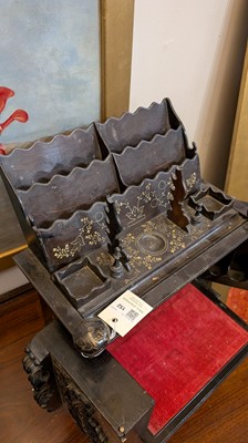 Lot 152 - A small ivory-inlaid rosewood writing cabinet