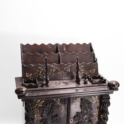 Lot 152 - A small ivory-inlaid rosewood writing cabinet