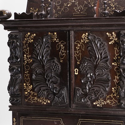 Lot 152 - A small ivory-inlaid rosewood writing cabinet