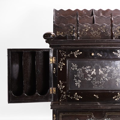 Lot 152 - A small ivory-inlaid rosewood writing cabinet