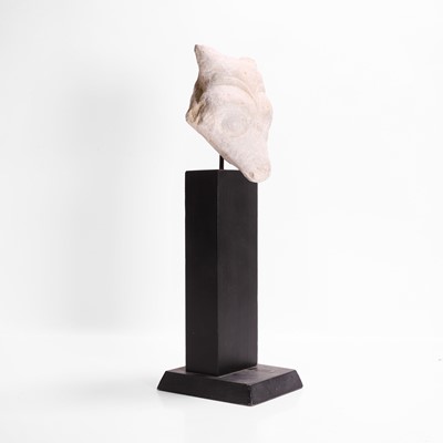 Lot 329 - An antique carved marble head of an animal