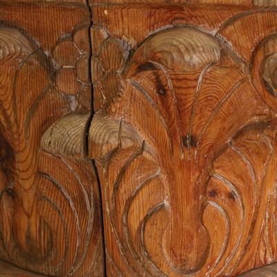 Lot 114 - A large laminated pine capital