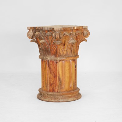 Lot 114 - A large laminated pine capital