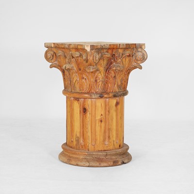 Lot 114 - A large laminated pine capital