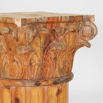 Lot 114 - A large laminated pine capital