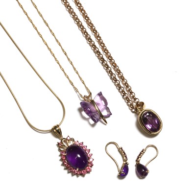 Lot 252 - A group of amethyst jewellery