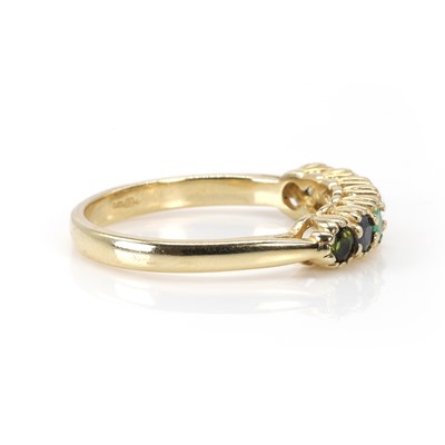 Lot 84 - A 9ct gold vari-coloured gemstone 'Dearest' ring