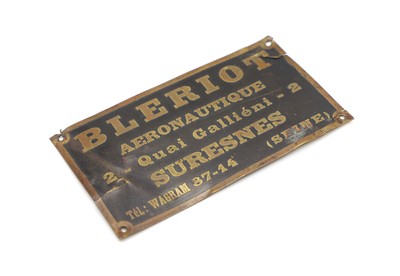 Lot 23 - A 'Bleriot Aeronautique' dashboard plate