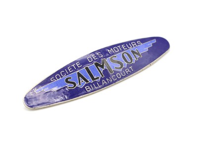 Lot 24 - An enamel 'Salmson' radiator badge