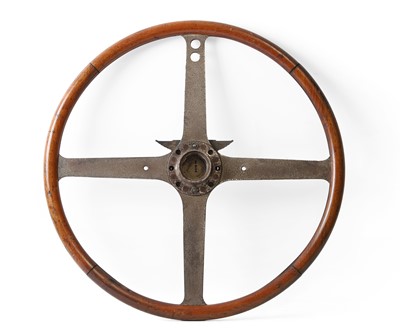 Lot 15 - The original 'Delage 1' walnut steering wheel