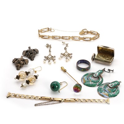Lot 316 - A collection of gold, silver and base metal jewellery