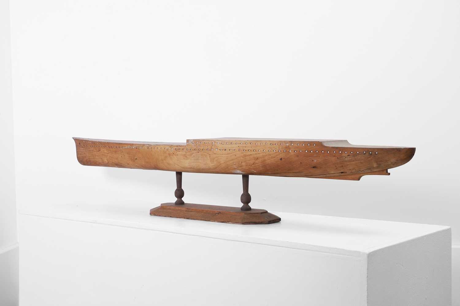 Lot 100 - A carved sycamore shipbuilder's model