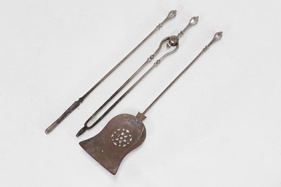 Lot 50 - A set of George III steel fire tools