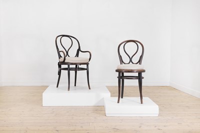 Lot 94 - A set of seven ebonised bentwood bistro chairs by Thonet