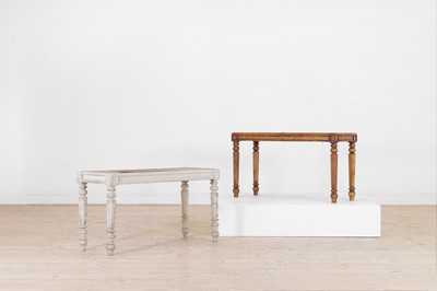 Lot 93 - Two similar wooden stools