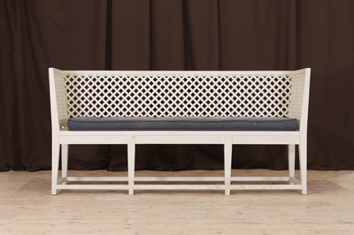 Lot 96 - A painted wooden bench in the Georgian style