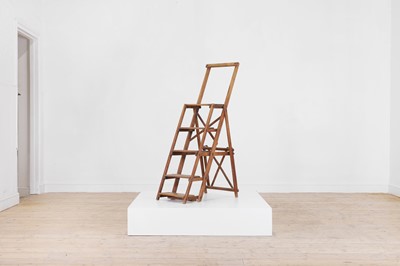 Lot 105 - A beech folding stepladder