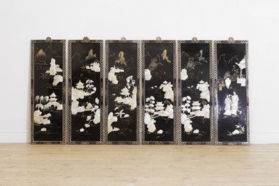 Lot 469 - A set of six lacquer panels