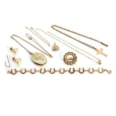 Lot 358 - A group of gold jewellery