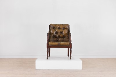 Lot 192 - A Regency mahogany bergère library armchair