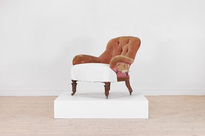 Lot 238 - A late Victorian walnut tub chair by Gillows