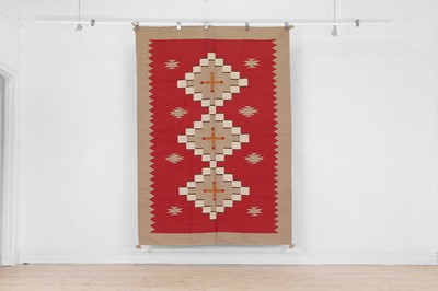 Lot 348 - A Navajo-inspired flat-weave wool rug