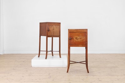 Lot 666 - A pair of George III mahogany pot cupboards