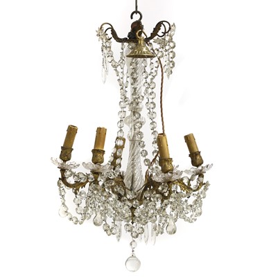 Lot 546 - A French cut glass and gilt metal chandelier