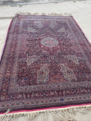 Lot 513 - A Persian Mashad Amoghli wool carpet