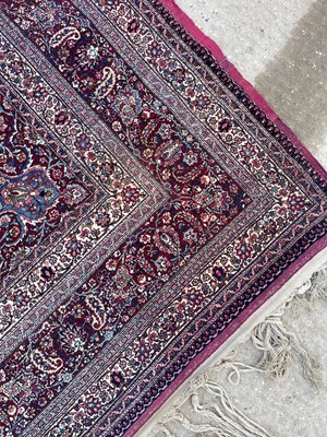 Lot 513 - A Persian Mashad Amoghli wool carpet