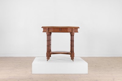 Lot 595 - An oak and specimen wood parquetry centre table